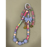 Pastel Bead Bag Charm with Bracelet