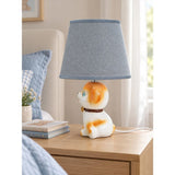 Brown ceramic Dog side Bed Table Lamp, Kids Room Decor