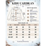 Navy Blue & Grey Bear Varsity-Style Winter Cardigan Sweater for Kids