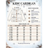Blue Bow & Pom-Pom Knitted Winter Cardigan Sweater for Girls