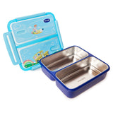 Youp Stainless Steel Blue Color Kids Bento Lunch Box With 2 Compartments Tycoon - 1100 ml