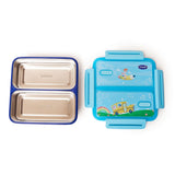 Youp Stainless Steel Blue Color Kids Bento Lunch Box With 2 Compartments Tycoon - 1100 ml
