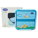 Youp Stainless Steel Blue Color Kids Bento Lunch Box With 2 Compartments Tycoon - 1100 ml