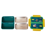 Youp Stainless Steel Green Color Kids Bento Lunch Box With 2 Compartments Tycoon - 1100 ml