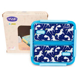 Youp Stainless Steel Blue Color Unicorn Theme Kids  Bento Lunch Box With 2 Compartments Pluto - 1100 ml