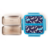 Youp Stainless Steel Blue Color Unicorn Theme Kids  Bento Lunch Box With 2 Compartments Pluto - 1100 ml