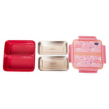 Youp Stainless Steel Pink Color Unicorn Theme Kids  Bento Lunch Box With 2 Compartments Pluto - 1100 ml