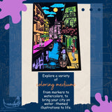 Velvet Colouring Posters - City On Water