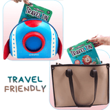 Travel Activity Tin – Activities to Go | Mess-Free Travel Fun | Reusable Sheets & Coloring Pad | Compact & Portable | Screen-Free Creativity On-the-Go