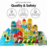 Wooden City Building Blocks Set (115 Pieces)