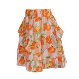 Orange Ruffle Skirt