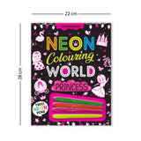 Princess Neon Colouring World Book for Kids Age 4 - 7  years with Neon Pens