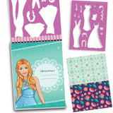Style Studio Fashion Sketch Activity Book 2 for Girls Age 4-8 years– Creative Design Kit with Sticker Sheets, Stencil Sheets, Dressing Paper & Sketch Pages | Fun DIY Activity Book