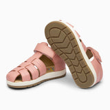 Single Strap Trio Kids Leather Sandals - Peach