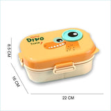 Orange Big Eye Dino 2 decker Lunch Box for Kids