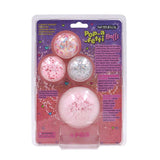 Pop-a-fetti Balls:Confetti Squishy Balls – Set of 4 (Pink, Silver, Red & Multicolor) Stress Relief & Sensory Play | Shake, Squish & Shine | Sticky, Squishy & Sparkly Fun for Kids & Adults