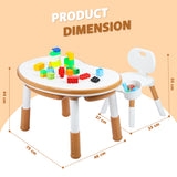 OPlus Blocks cum Sensory Table with chair - Brown color
