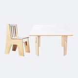 Swen Wooden Straight Table and Chair Amber & Asher