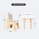 Swen Wooden Straight Table and Chair Amber & Asher