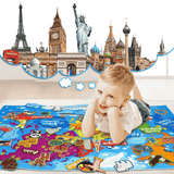 Little Explorer- World Map Board with stickers