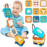 TurtleBee Mind Stacker Sensory Cube – Montessori Busy Board Travel Toy for 1-3 Yr Toddlers