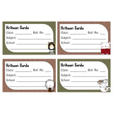 School Book Label -Animal faces