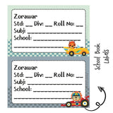 School Book Label -Animal Racer