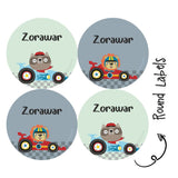 Round water proof label - Animal Racer
