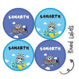 Round Water Proof Labels - Animal Ride