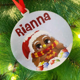 Appy Owlidays Acrylic Printed Tree Ornament