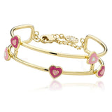Heart Station Bangle 14k gold plated