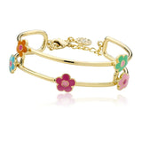 Flower Station Bangle 14k gold plated.