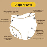 Bamboo Diapers Pants style Large Size (13-17 kg)  (25 Count )