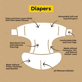 Bamboo Diaper Medium Size (5-8 kg ) | 25 Count (Pack of 1)
