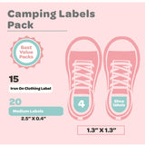 Camping Labels Pack - Solid Black