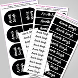 Camping Labels Pack - Solid Black