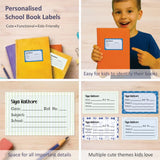 Personalized School Book Labels - Blue Bow Bliss