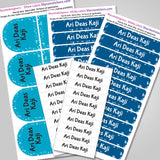 Camping Labels Pack - Blue Confetti