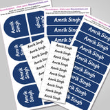 Camping Labels Pack - Solid Blue