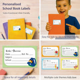 Personalized School Book Labels - Bookworm Club