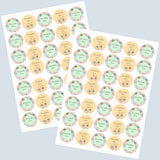 Round water proof label - Bouquet