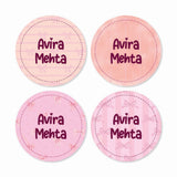 Round waterproof name labels - Bow Sparkle