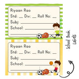 School Book Label - Boy with Ball