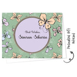 Personalised Gift Notecard - Butterfly Pattern