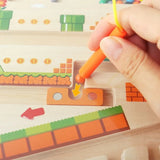 Wooden Magnetic Maze Board, Super Mario Theme