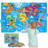 Little Explorer- World Map Board with stickers