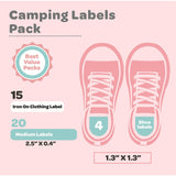 Camping Labels Pack - Solid Red