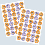 Round Water Proof Label - Car Purple