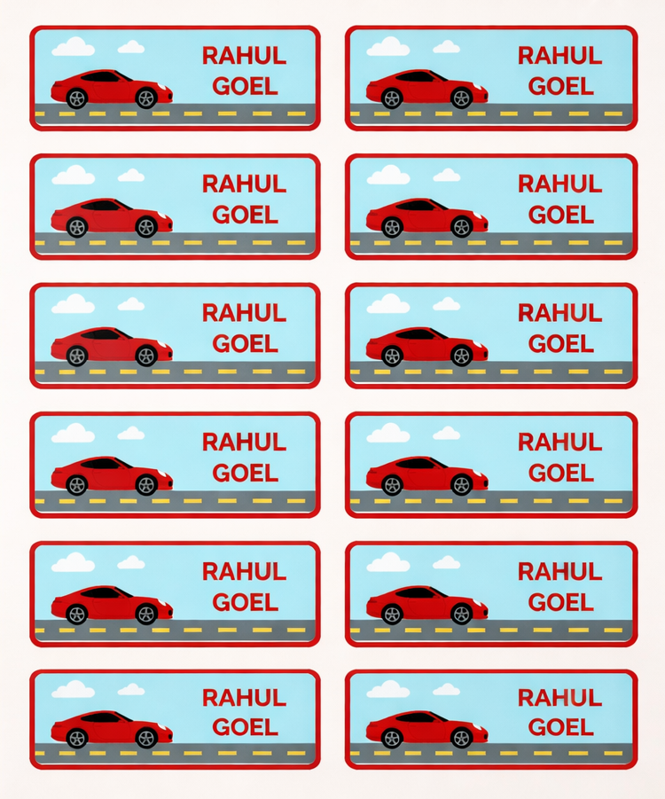Sports Car Name Stickers