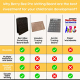 Berrybee 6-in-1 Montessori Pre-Writing Board, Educational & Durable (3 Subjects in 1)